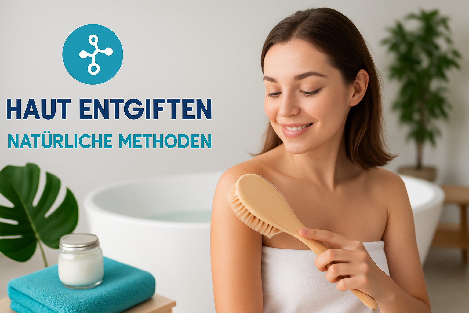 Trockenbürste, Naturschwamm und Detox-Badzusätze für natürliche Hautentgiftung