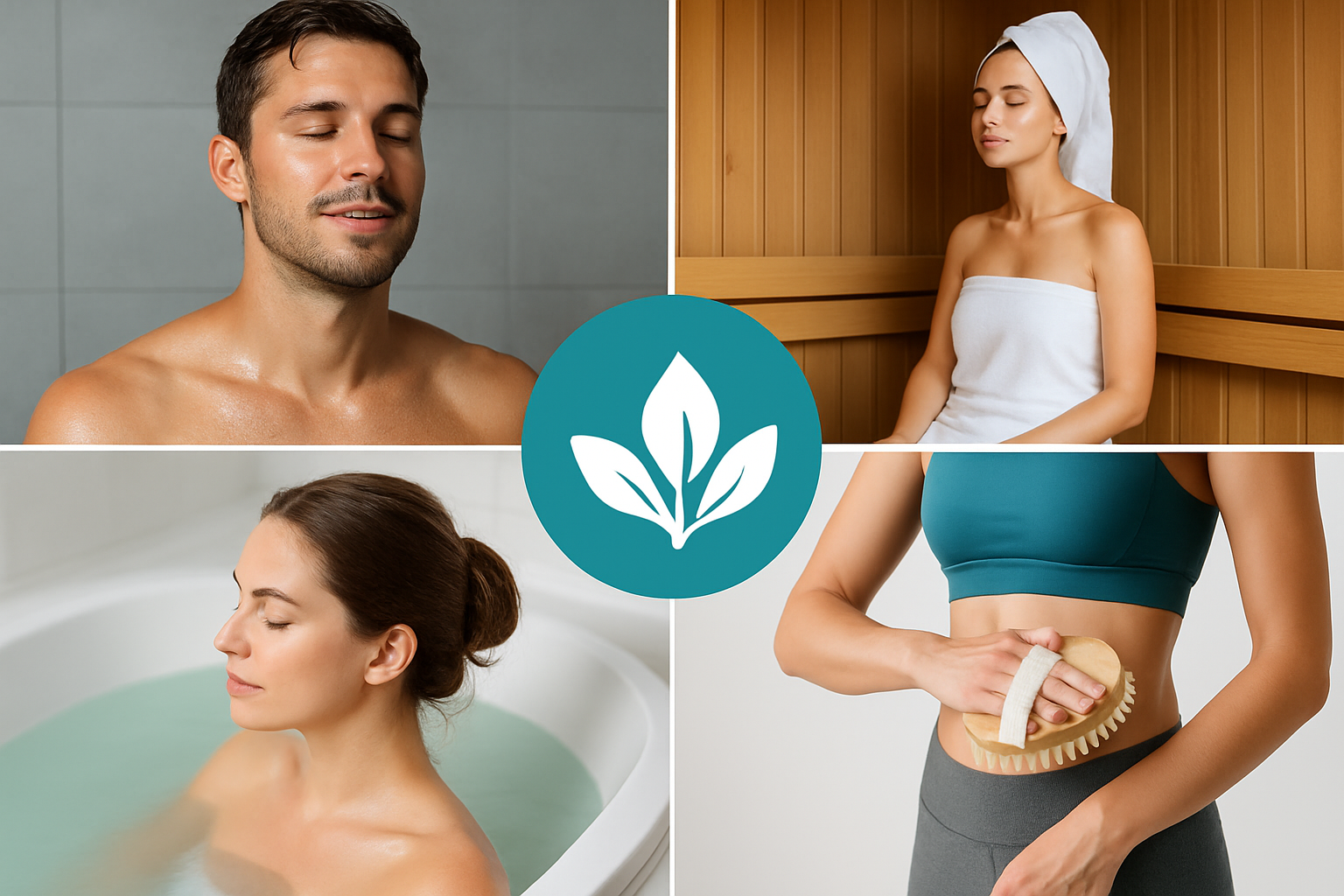 Frau entspannt in der Sauna zur natürlichen Entgiftung über die Haut durch Schwitzen